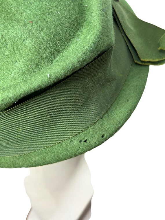 1940s green wool felt Glenover hat Size 22.5 - image 6