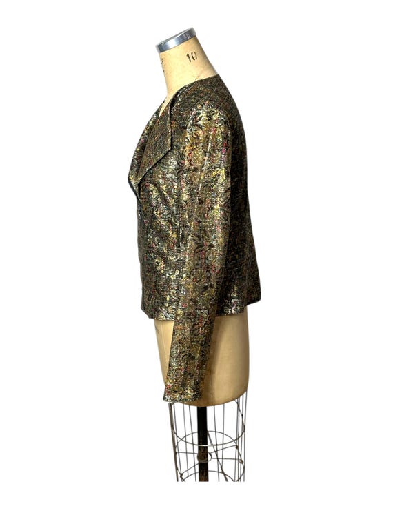 Metallic multicolored jacket with asymmetrical zi… - image 2