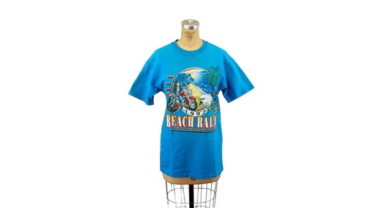 トップス vintage Harley Davidson blue color tee Harley Davidson Tee Shirt T Shirt 1992 Beach Rally Carolina