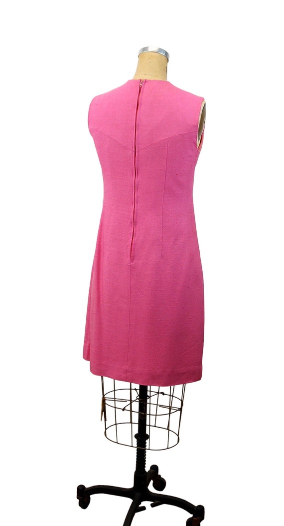 1960s linen dress shift dress summer dress pink e… - image 8