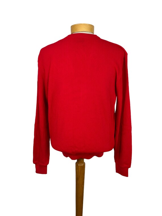 1960s red cardigan sweater by John F Size L/XL  O… - image 4