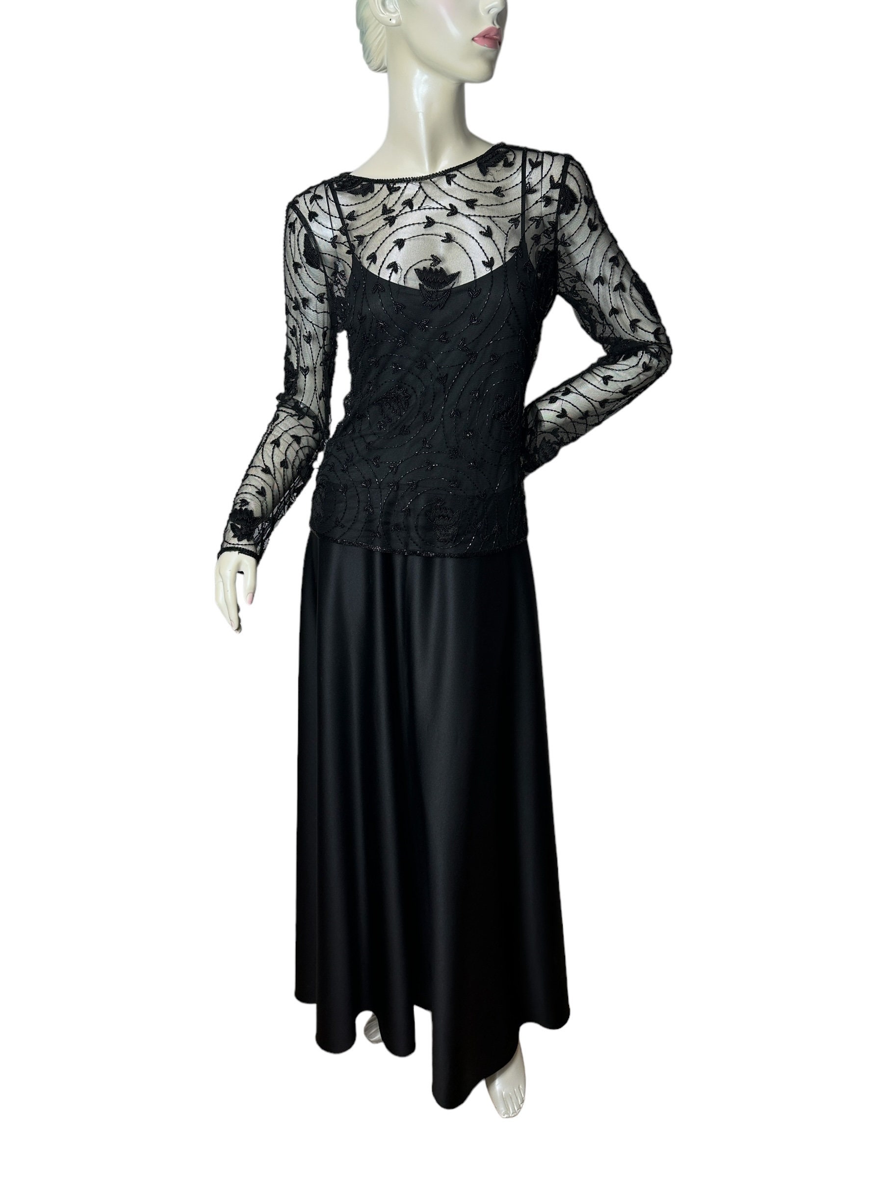 Black Net Gown - Etsy