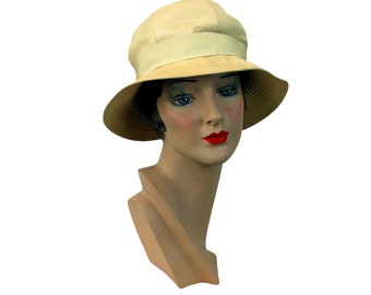 1960s hat Betmar hat silk hat sun hat with buckle ivory cream Size 20.5