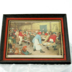 1937 framed print of The Peasant Wedding by Pieter Breughel National Committee for Art Appreciation