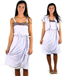 Vintage sundress, sundress and jacket, lavender, lilac, Cin Cin, NWT, Size M/L