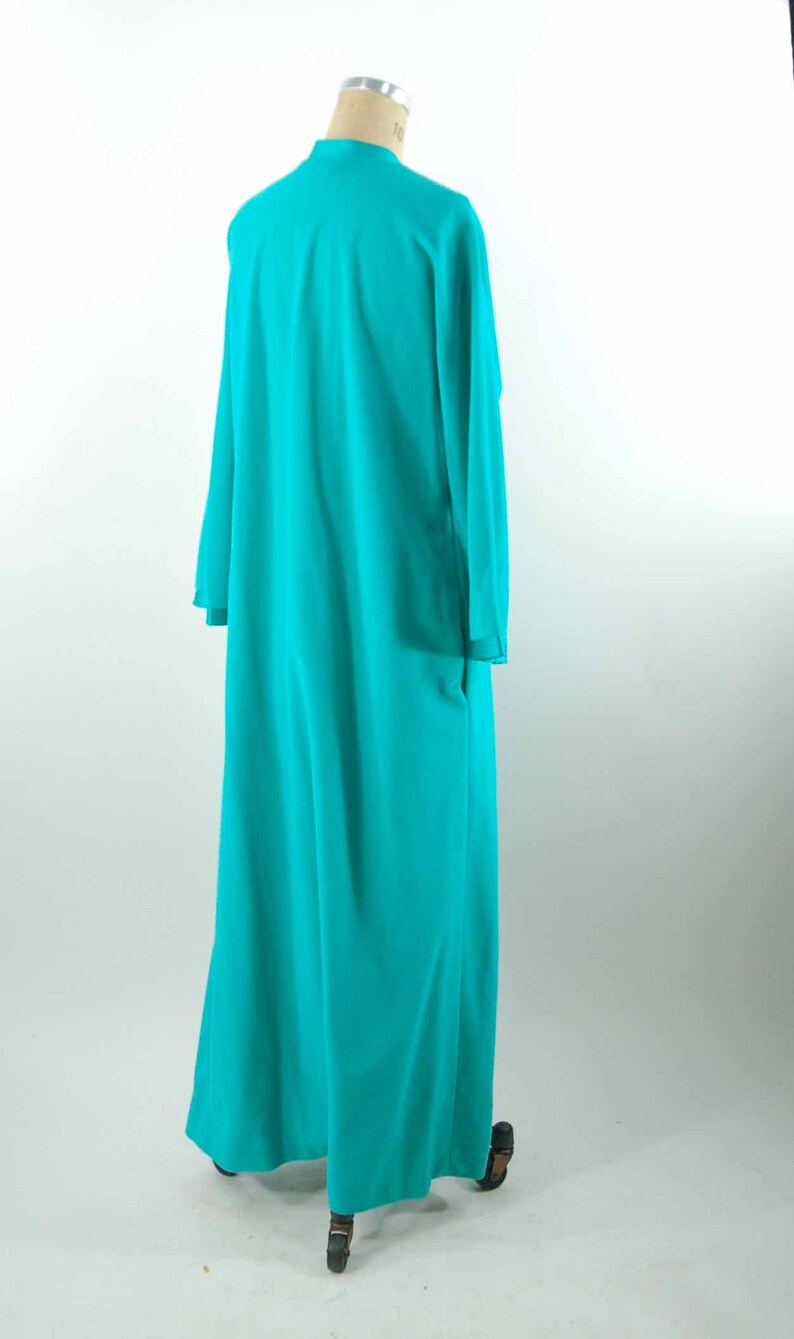 1970s Vanity Fair velour robe zip front turquoise green Size M | Etsy