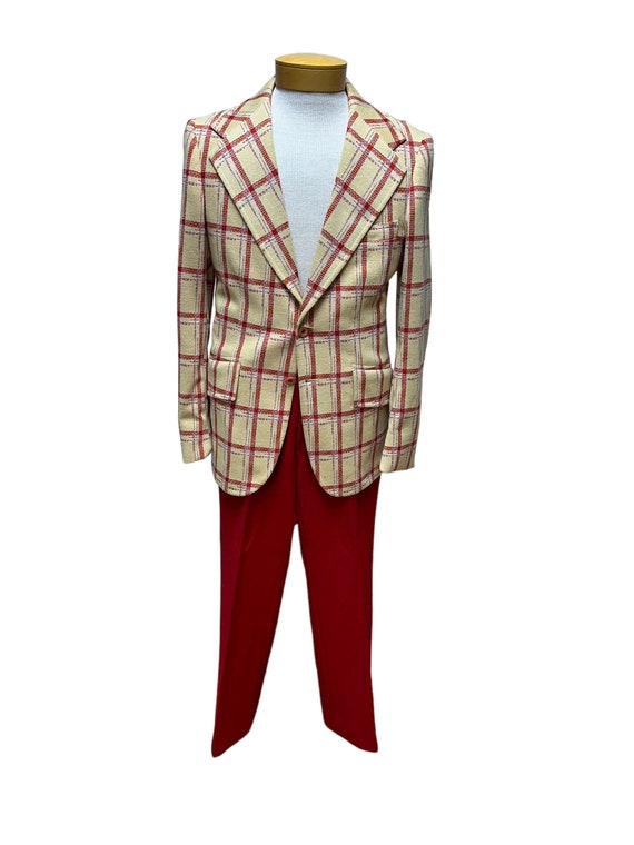 1970s men s plaid blazer sport coat by Jantzen Size 38