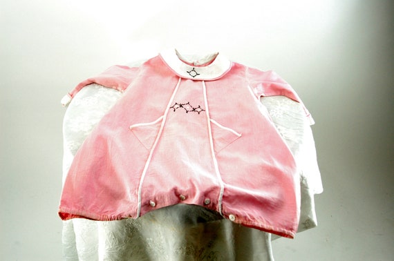 1920s 30s child's romper pink linen bubble with e… - image 2