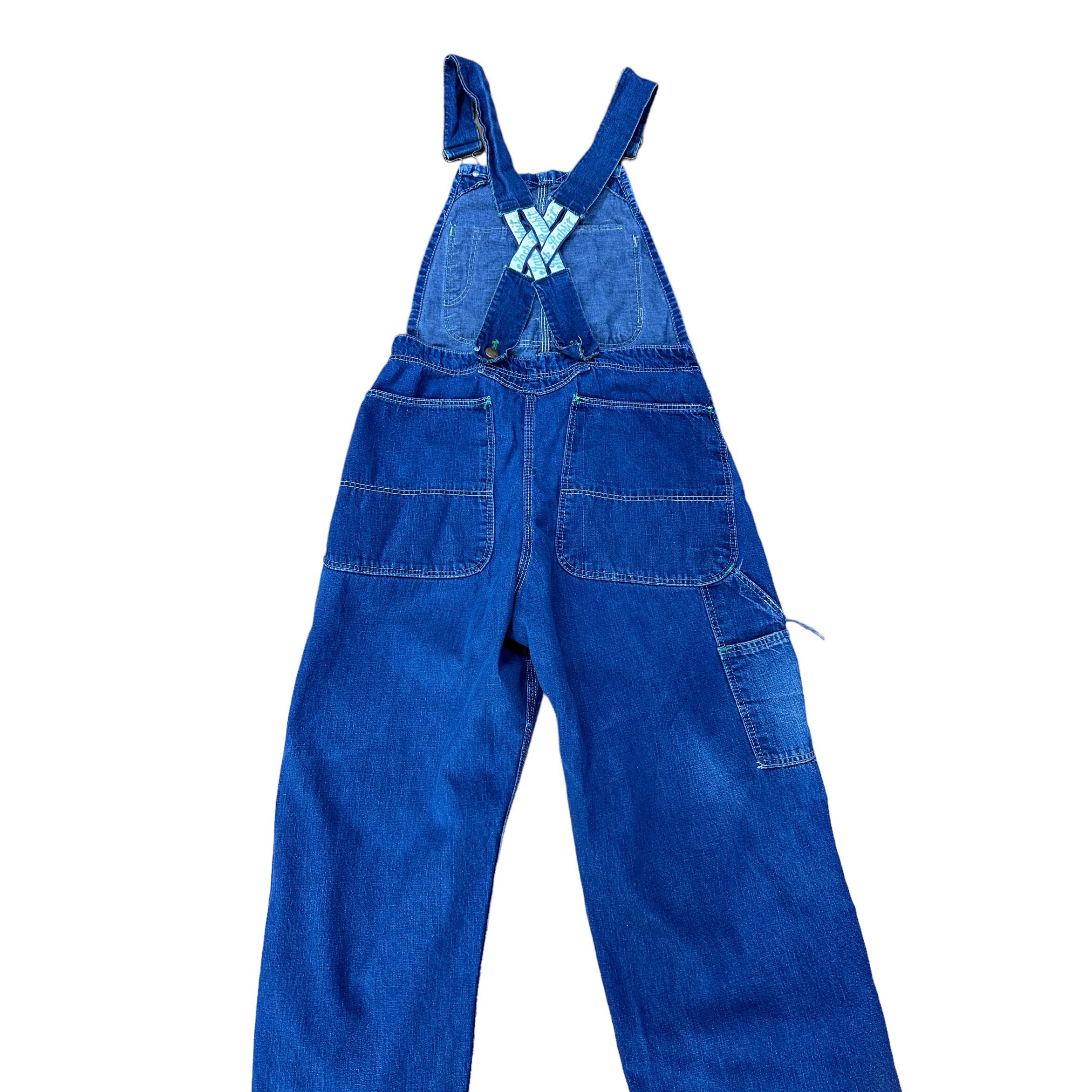 1950s Overalls by Jack Rabbit Sanforized Blue Denim Work Clothes
