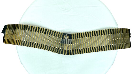 1980s Jose Cotel designer corset belt black leath… - image 1