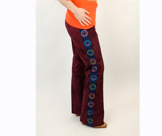 Crushed velvet pants, smiley face pants, 1960s 197