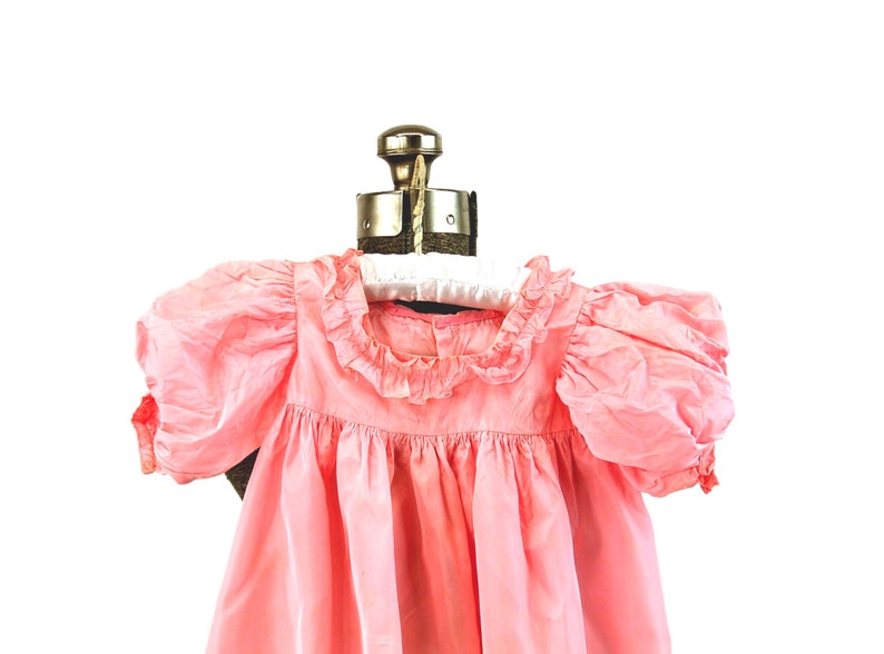 1930s girls dress pink taffeta flower girl dress Easter dress Size 4 image 5