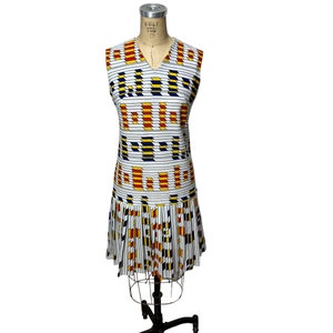 1960s mod scooter dress with pleated skirt Size M