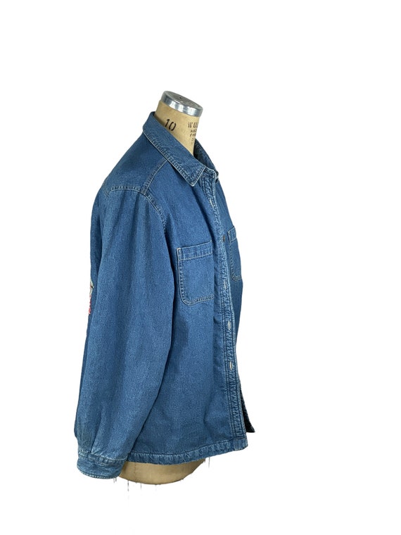 Woolrich denim jacket shirt fleece lined with qui… - image 3