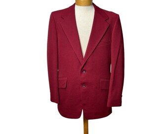 1970s sport coat blazer maroon Size 44 Large