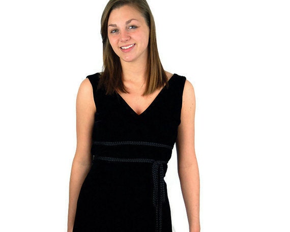 Vintage black velvet dress, classic black dress, … - image 2