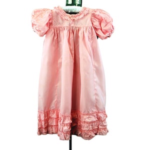 1930s girls dress pink taffeta flower girl dress Easter dress Size 4 image 2