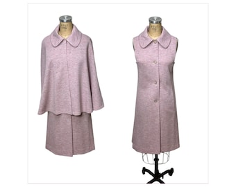 1960s knit dress with matching cape Size M