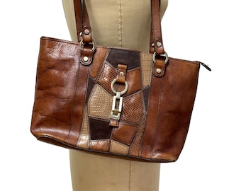 Vintage Etienne Aigner bag with patchwork leather