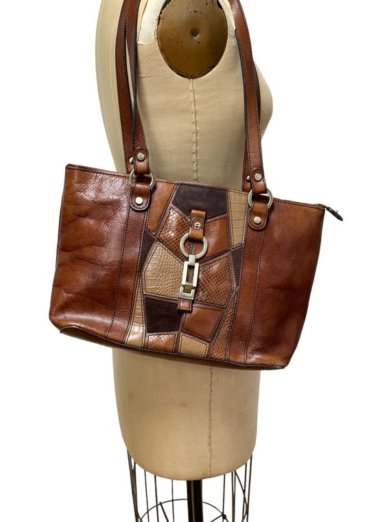 Vintage Etienne Aigner bag with patchwork leather