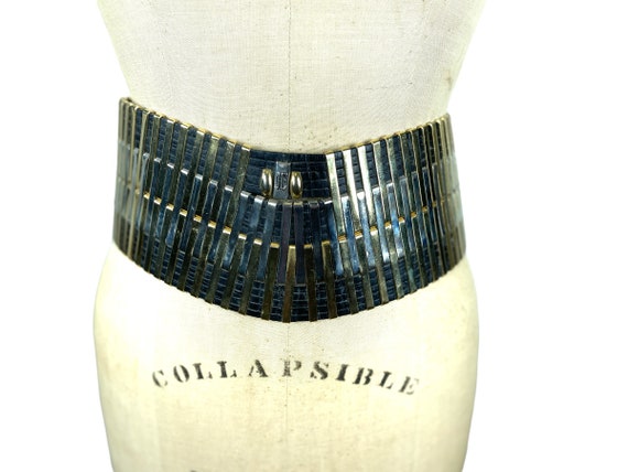 1980s Jose Cotel designer corset belt black leath… - image 2