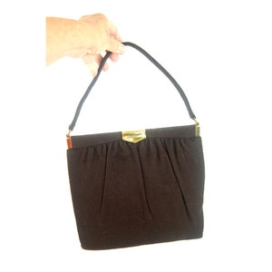 1950s brown purse handbag wool Waldman bag