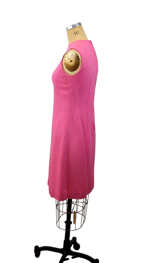 1960s linen dress shift dress summer dress pink e… - image 7