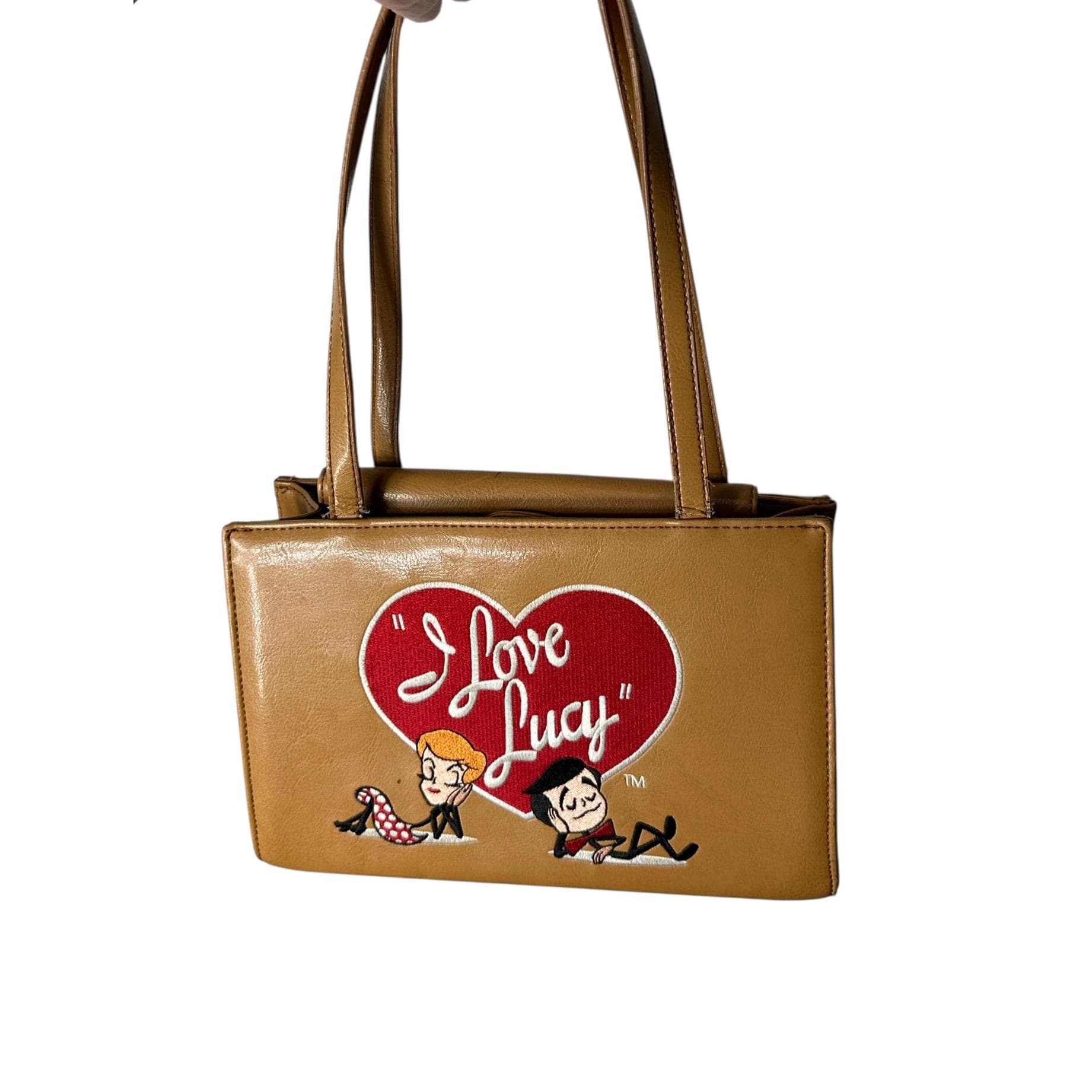 Vintage Handbag With I Love Lucy Embroidered Heart and Characters