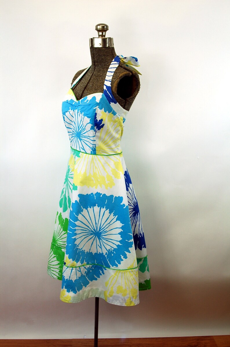 Vintage Lilly Pulitzer sundress halter dress big floral tropical print Size 2 Size Small image 6