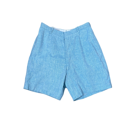 1960s blue linen Bermuda shorts by David Ferguson… - image 1