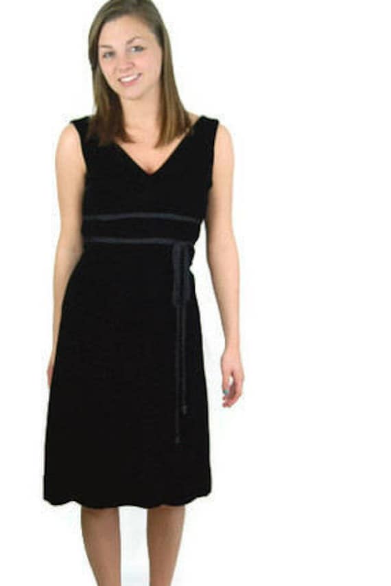 Vintage black velvet dress, classic black dress, … - image 1