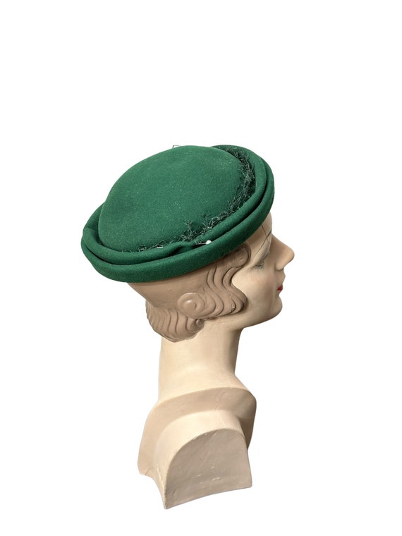 1940s 50s green wool felt Merrimac hat  by Austel… - image 1