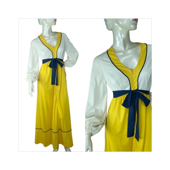 1960s Vanity Fair dress robe zip front color bloc… - image 1