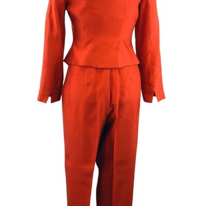 1990s Pant Suit Burnt Orange Corset Top Zip Front Modern Suit - Etsy