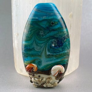 Handmade Lampwork Beach Focal Bead - Tide pools