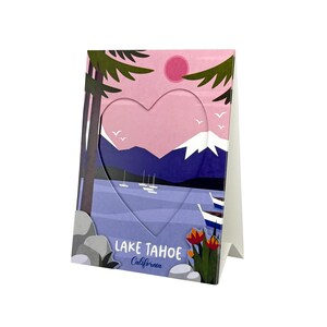 Lake Tahoe Fotorahmen Postkarte | Herzförmige Souvenir-Karte | Kalifornien Reisegeschenk 10x15