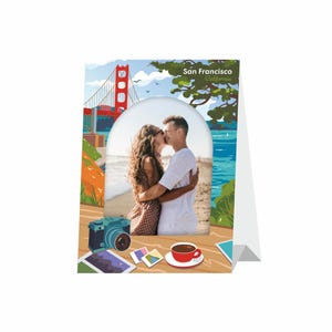 San Francisco Photo Frame Postkarte - Golden Gate Bridge Erinnerungskarte, 2-in-1-Geschenk