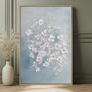 White Blossom Framed Canvas Print