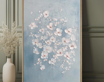 White Blossom Framed Canvas Print