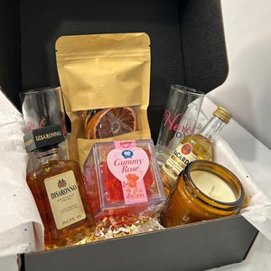 Sweet Serenity Couples Gift Box | Romantic Liquor, Shot Glass Set | Anniversary, Date Night, Valentine’s Day Gift for Him & Her| Self Love