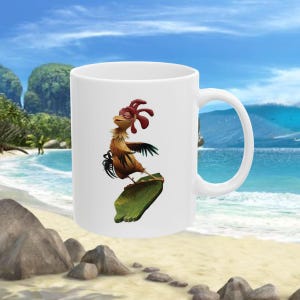 Surf&#39;s Up Chicken Joe Ceramic Mug, Great for Chill Dude or Chick, Office, School, Home, Movie Fan Gift, 11oz, 15oz