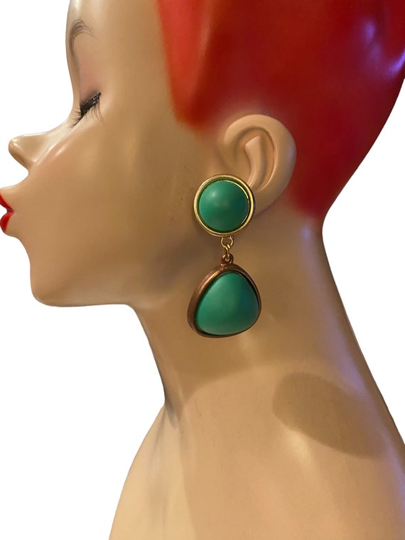 Orecchini Pendenti Lunghi In Acrilico Verde Fluò Con Motivo Fulmine, Stile Punk Anni 80, Gioielli Vintage Per Donne E Ragazze