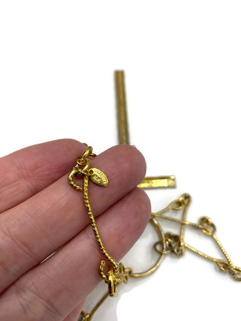 Vintage Celebrity NY Ankh Key of Life pendant necklace Gold Tone RR39
