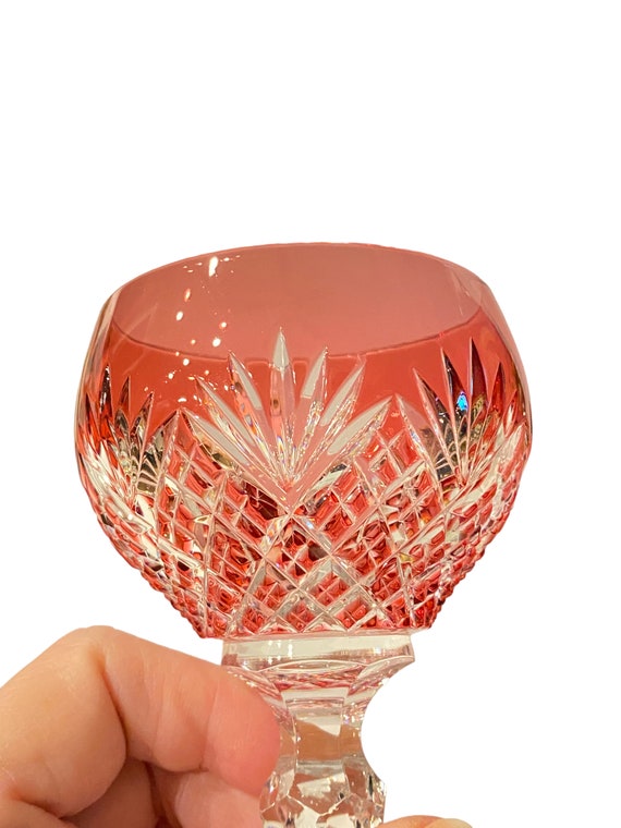Vintage Rexxford Crystal West Germany Strawberry Diamond Cranberry