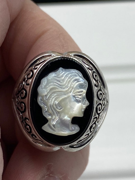 Vintage Sterling Silver Fabulous Baroque Glass In… - image 1