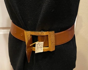 Vintage Paloma Picasso Large Hammered Gold Belt Buckle Brown  display picture 1