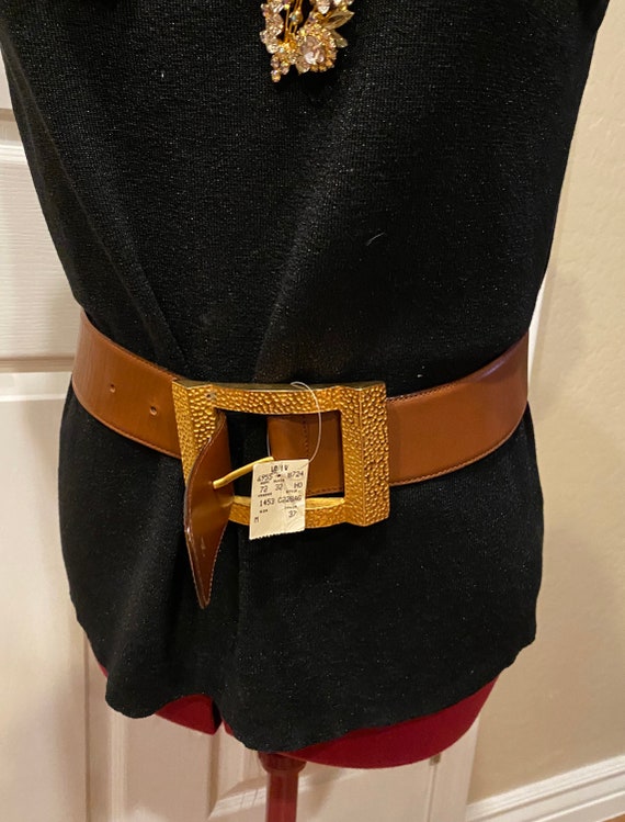 Vintage Paloma Picasso Large Hammered Gold Belt Buckle Brown  display picture 1