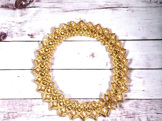 Vintage CAROLEE Gold Plated Pave Crystal again Pe… - image 3