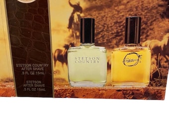 Vintage Coty Stetson Country & Stetson After Shave .5 oz Full in Box