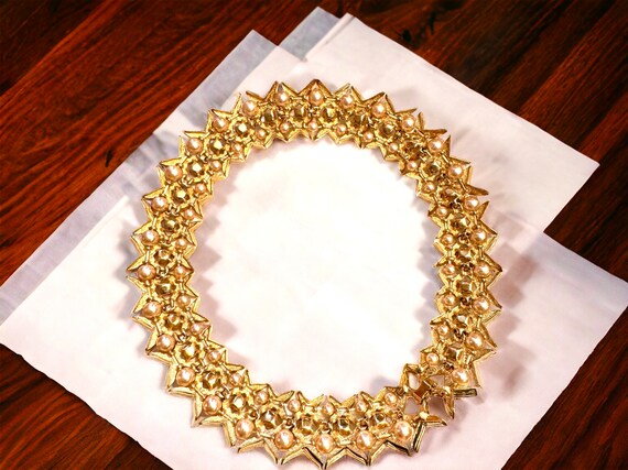 Vintage CAROLEE Gold Plated Pave Crystal again Pe… - image 8